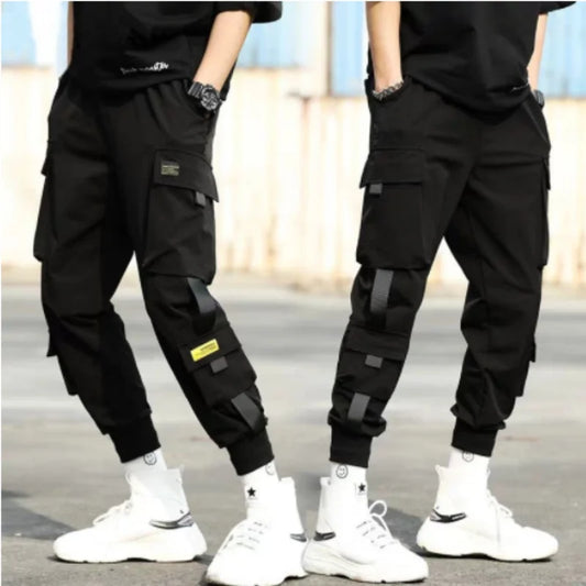 2024 Spring Autumn New Men's Fashion Multi-pocket Loose Ins Drawstring Leg Work Pants Casual Daily Sweatpants