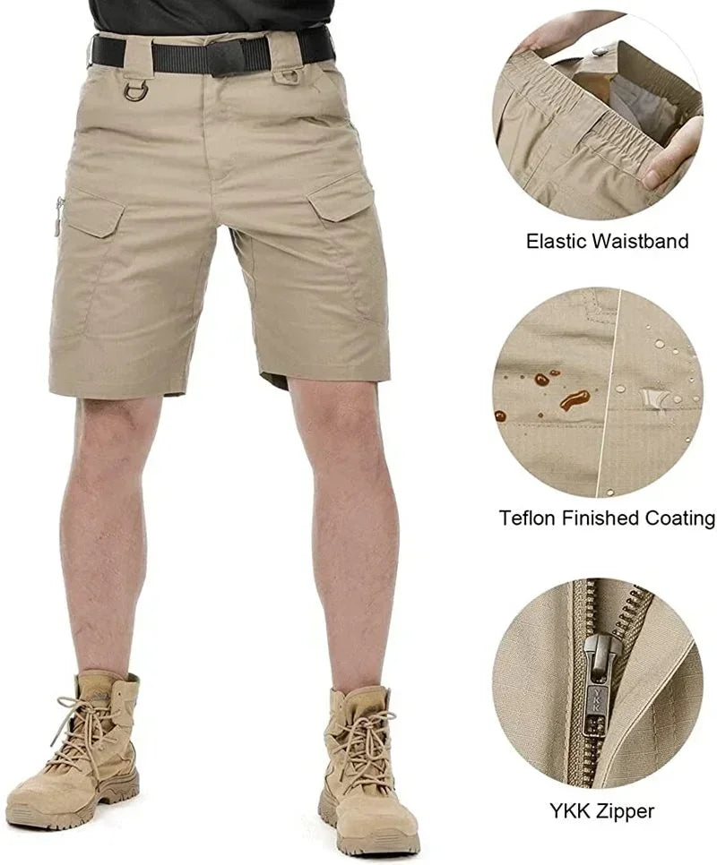 Including Belt Men HuntingShorts Upgraded Waterproof Quick Dry Multi-pocket Short Pants Outdoor Hunting Fishing Cargo Shorts