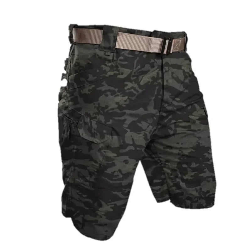 Including Belt Men HuntingShorts Upgraded Waterproof Quick Dry Multi-pocket Short Pants Outdoor Hunting Fishing Cargo Shorts